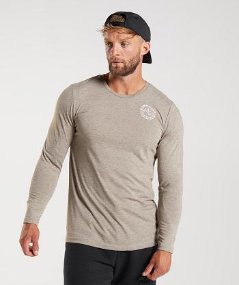 Long Sleeve Męskie Gymshark Legacy Szare | PL 3652MQZ